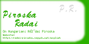 piroska radai business card